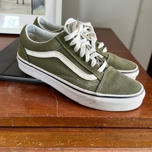 Olive Green Suede Vans Old Skool